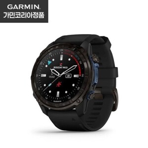 ★퀵핏밴드증정 [가민/GARMIN] Descent Mk3i 51mm (디센트 MK3i 51mm) 카본 그레이 DLC 티타늄, 블랙 실리콘 밴드